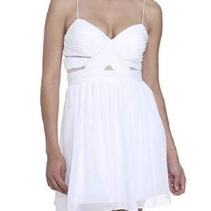 NWT Arden B White Chiffon Mesh Inset Dress